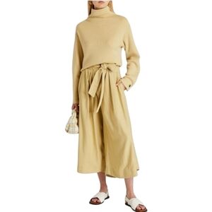 VINCE. Belted Palazzo Cullotes, Size 8, Beige, NWT